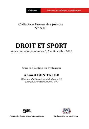 Cover of Droit et Sport
