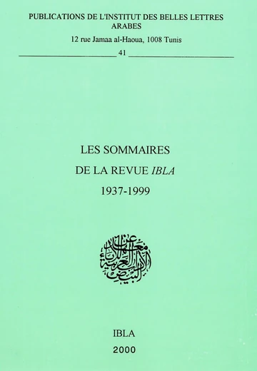 Cover of Les Sommaires de la Revue Ibla 1937-1999